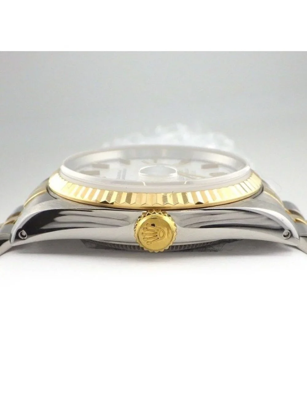 Rolex Watch Datejust White Dial Date 18k Yellow Gold SS Automatic